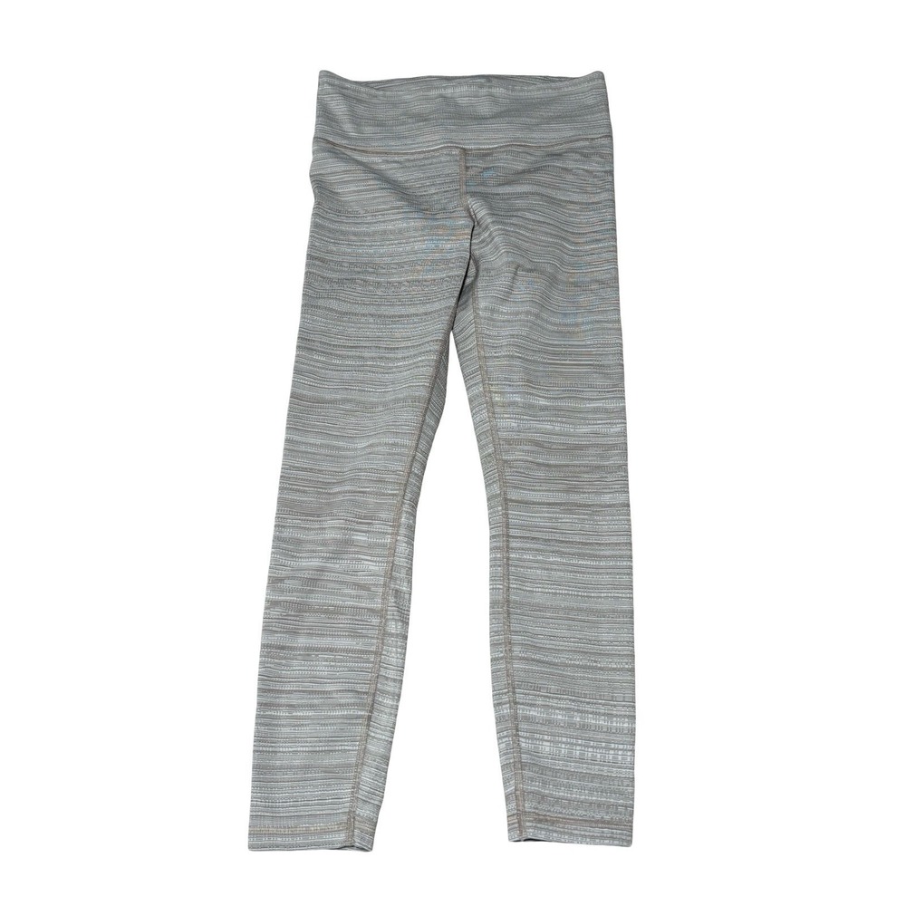 Athleta Chaturanga Jacquard Leggings Women's Small Gray White Textured High Rise